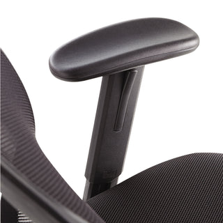 Swivel/Tilt Mesh Task Chair with Adjustable Arms, Supports Up to 250 lb, 17.72" to 22.24" Seat Height, Black - 