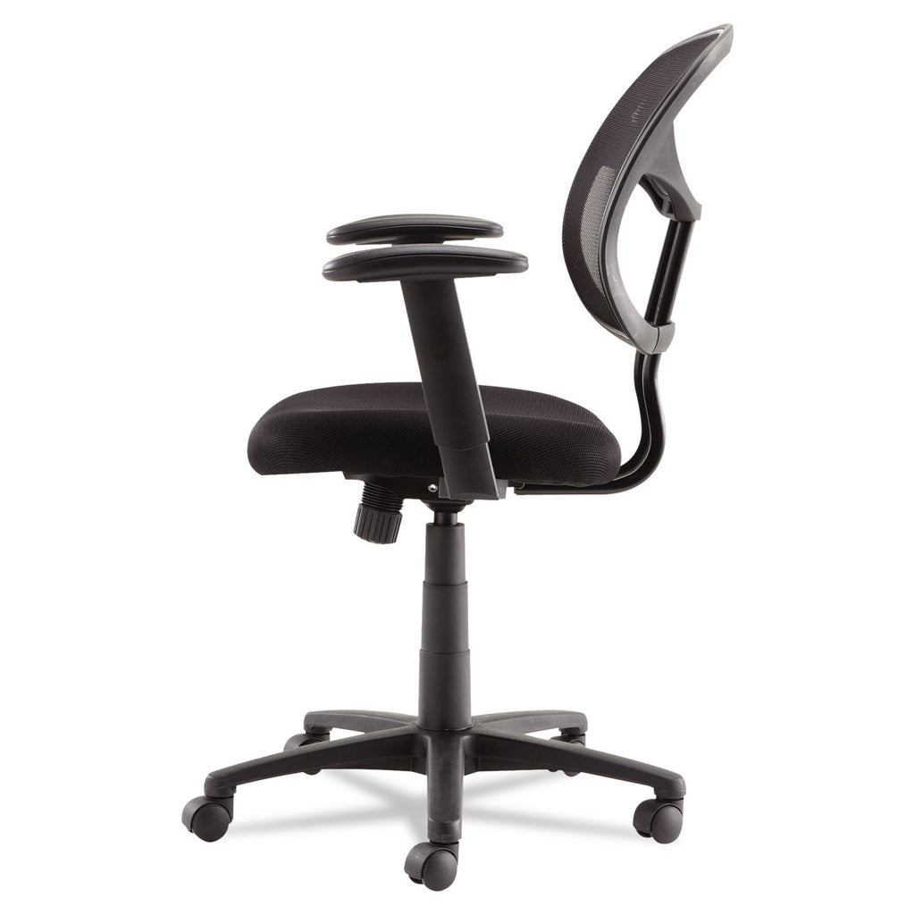 Swivel/Tilt Mesh Task Chair with Adjustable Arms, Supports Up to 250 lb, 17.72" to 22.24" Seat Height, Black - 