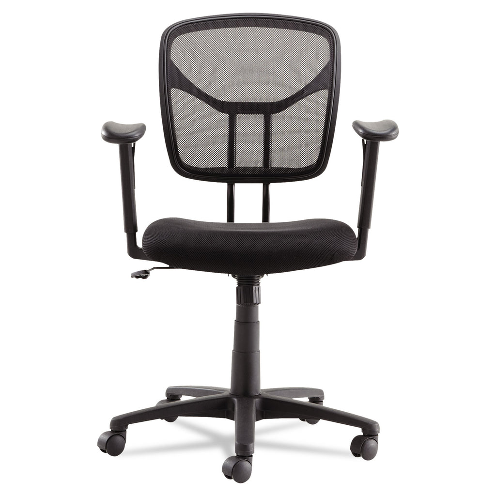 Swivel/Tilt Mesh Task Chair with Adjustable Arms, Supports Up to 250 lb, 17.72" to 22.24" Seat Height, Black - 
