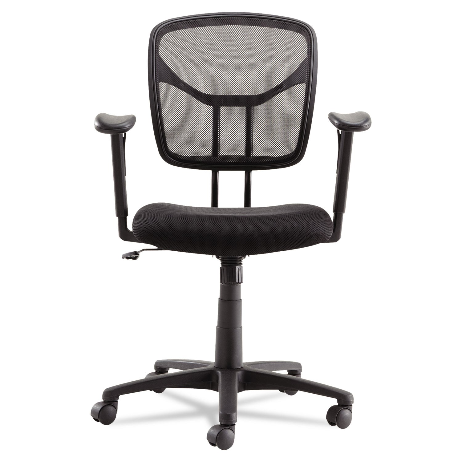 Swivel/Tilt Mesh Task Chair with Adjustable Arms, Supports Up to 250 lb, 17.72" to 22.24" Seat Height, Black - 