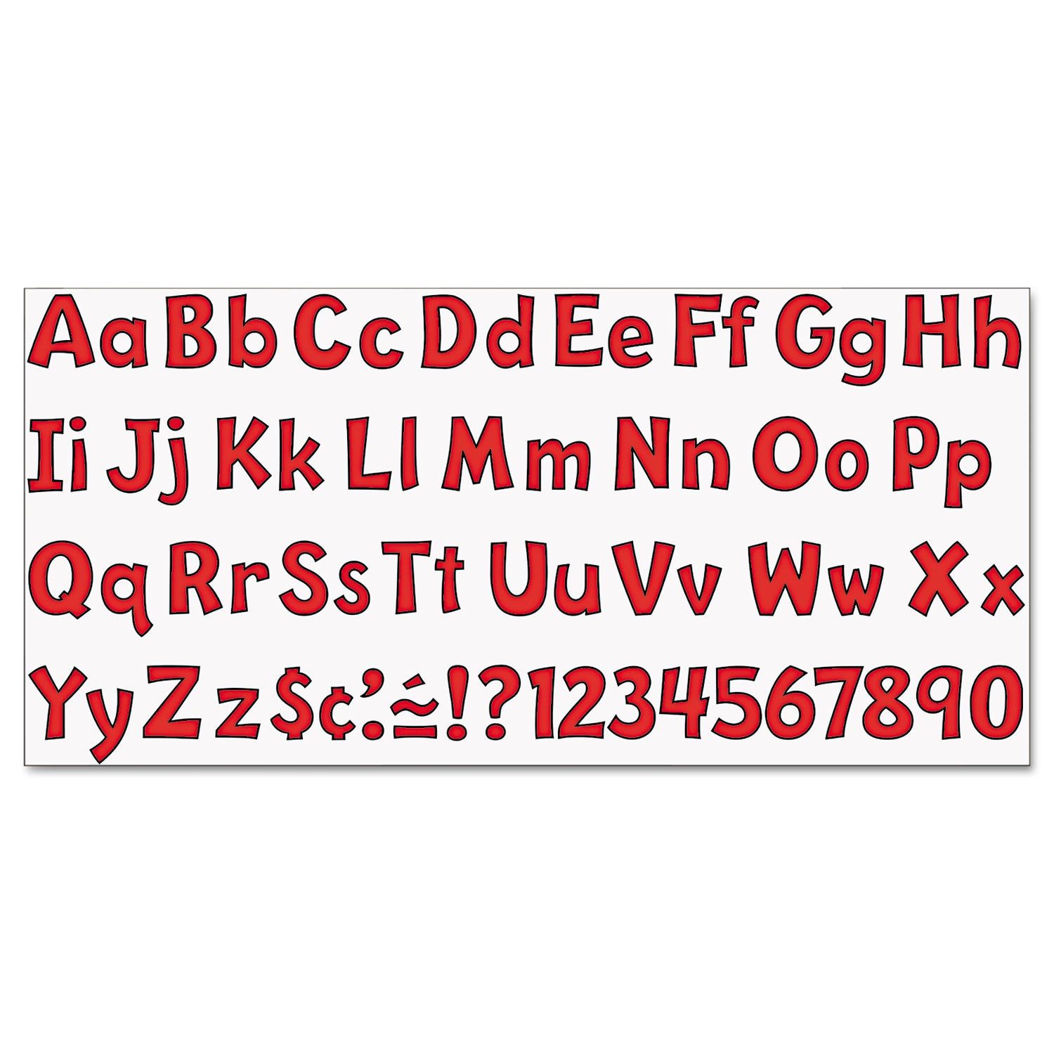 Ready Letters Playful Combo Set, Red, 4"h, 216/Set - 