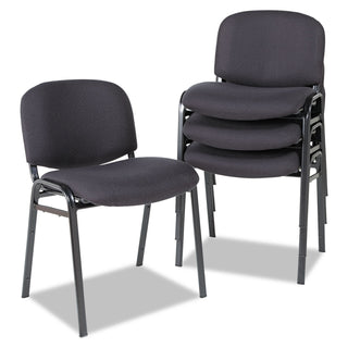 Alera Continental Series Stacking Chairs, Supports Up to 250 lb, 19.68" Seat Height, Black, 4/Carton - 