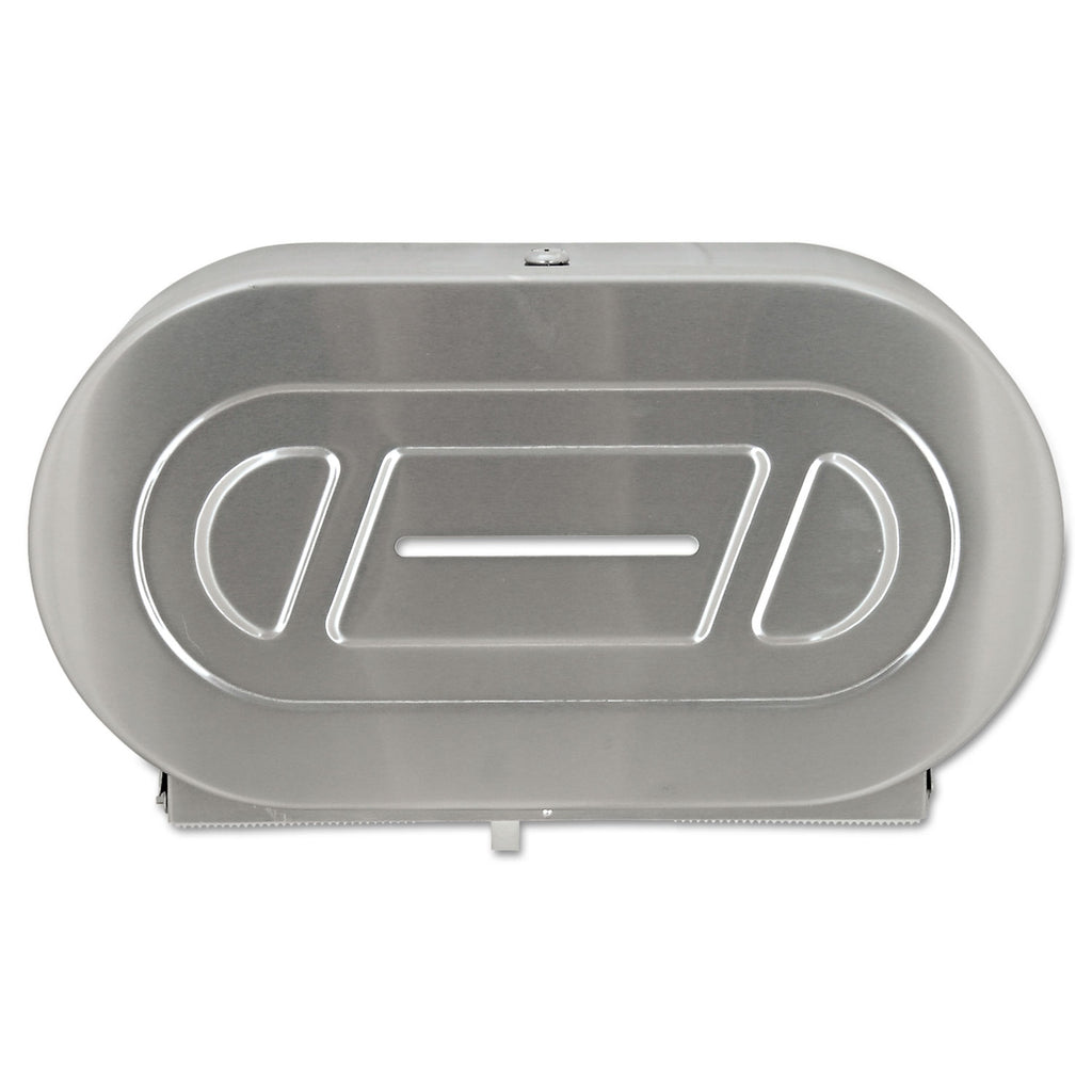 Toilet Tissue 2 Roll Dispenser, Jumbo, 20.81 x 5.31 x 11.38, Satin-Finish Stainless Steel