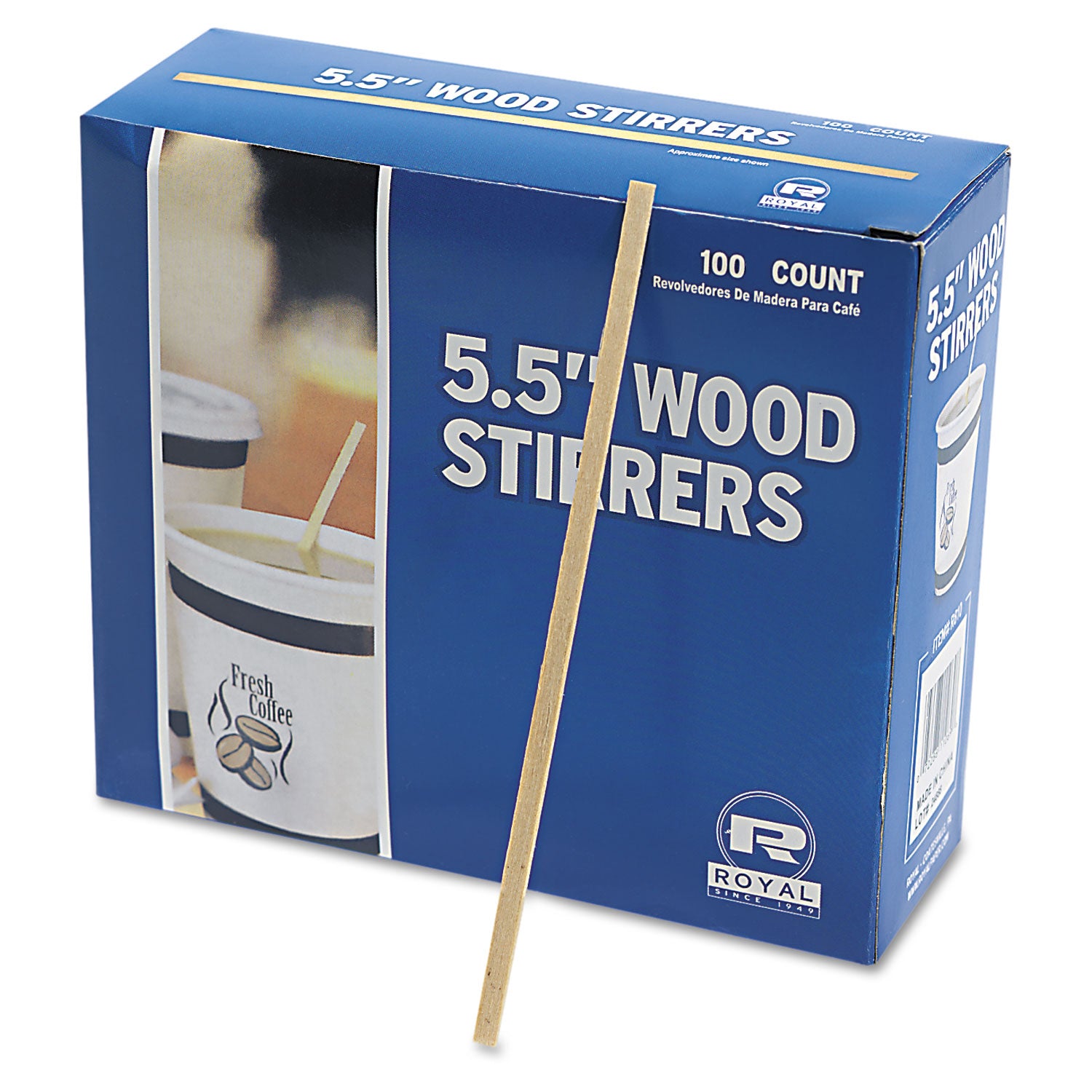 Wood Coffee Stirrers, 5.5", 10,000/Carton - 