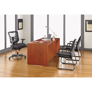 Alera Genaro Bonded Leather High-Back Guest Chair, 24.60" x 24.80" x 36.61", Black Seat, Black Back, Black Base - 