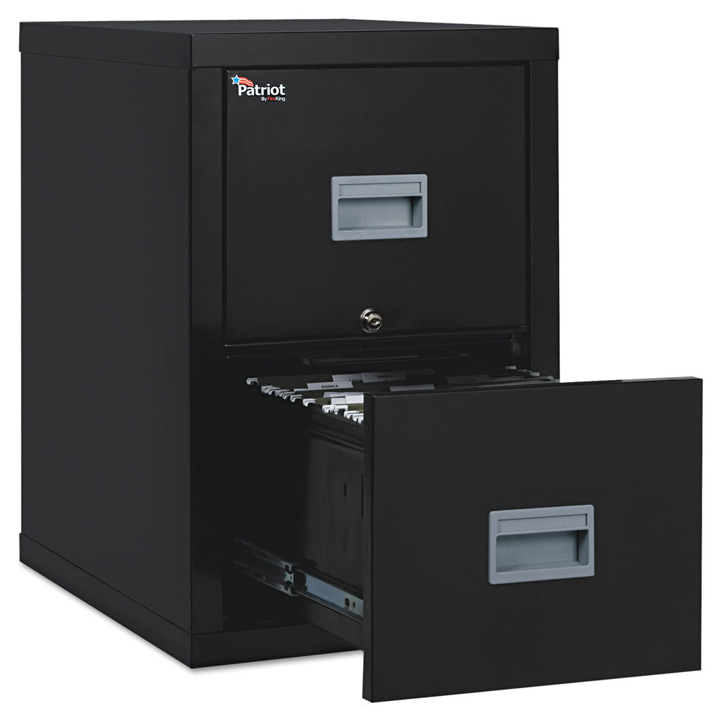 Patriot by FireKing Insulated Fire File, 1-Hour Fire Protection, 2 Legal/Letter File Drawers, Black, 17.75" x 25" x 27.75