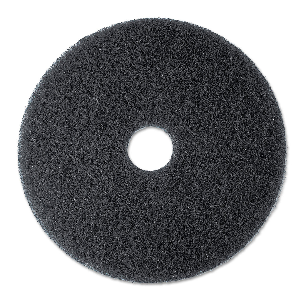 Low-Speed High Productivity Floor Pads 7300, 15" Diameter, Black, 5/Carton