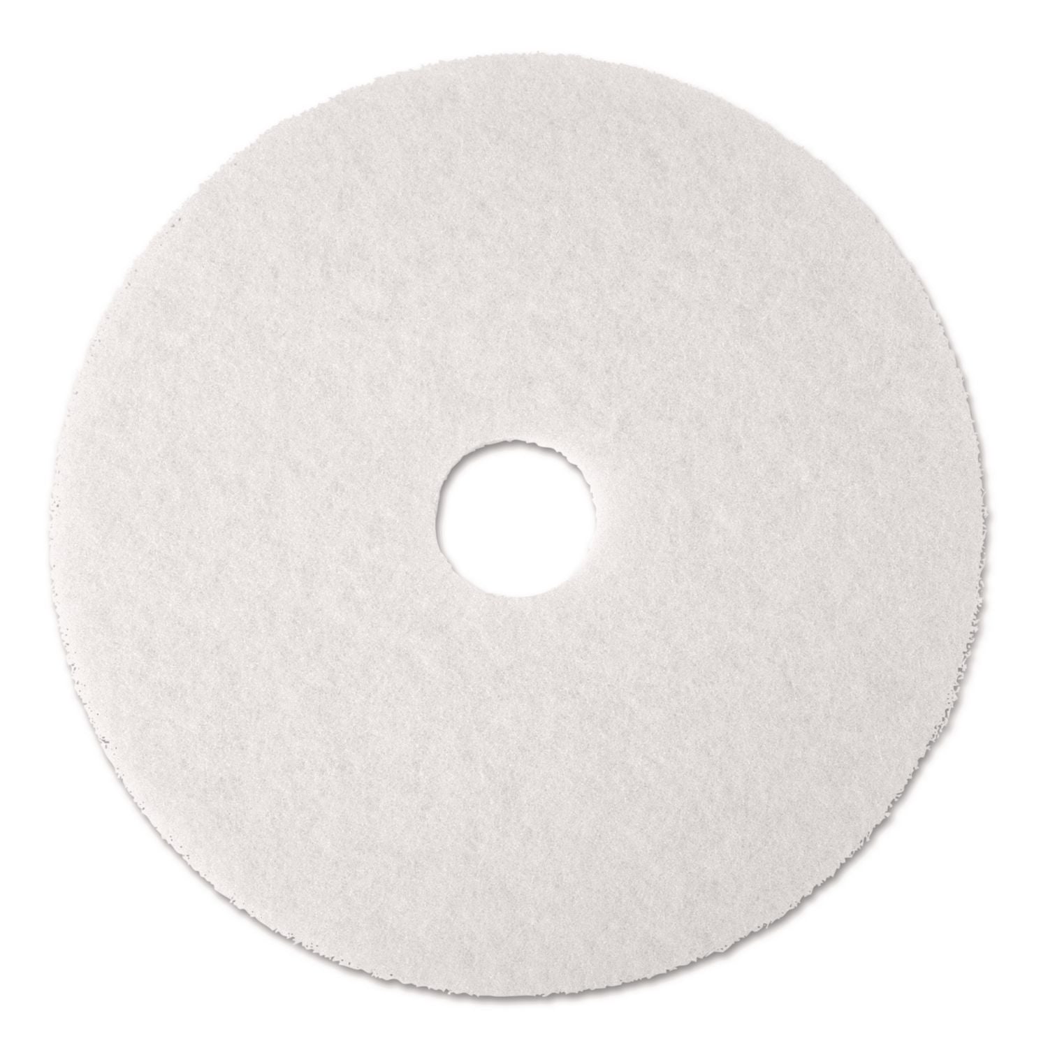 Low-Speed Super Polishing Floor Pads 4100, 27" Diameter, White, 5/Carton