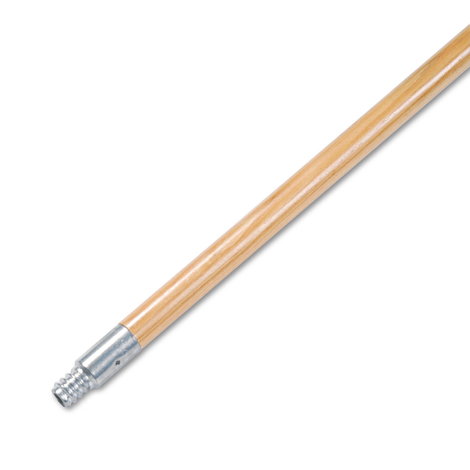 Metal Tip Threaded Hardwood Broom Handle, 0.94" dia x 60", Natural - 