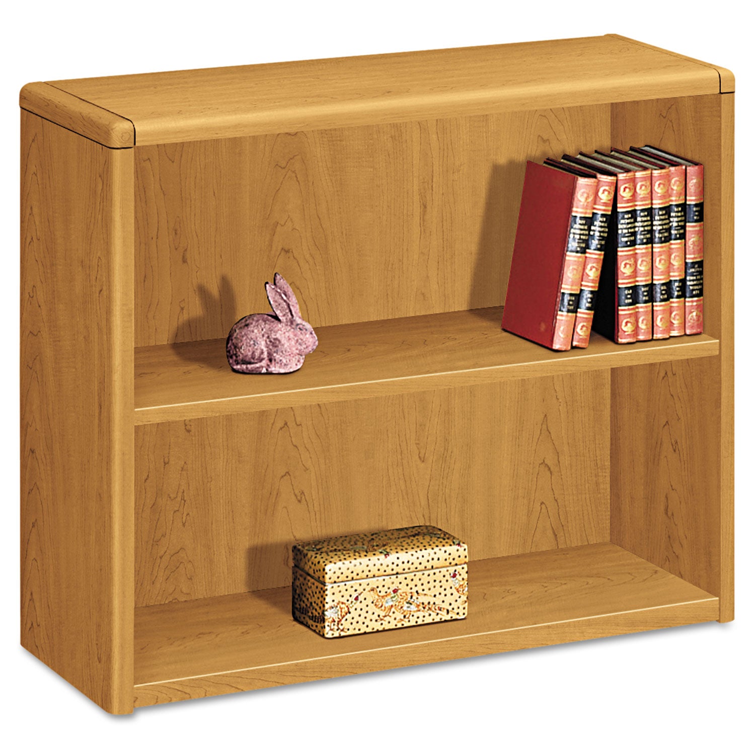 10700 Series Wood Bookcase, Two-Shelf, 36w x 13.13d x 29.63h, Harvest - 