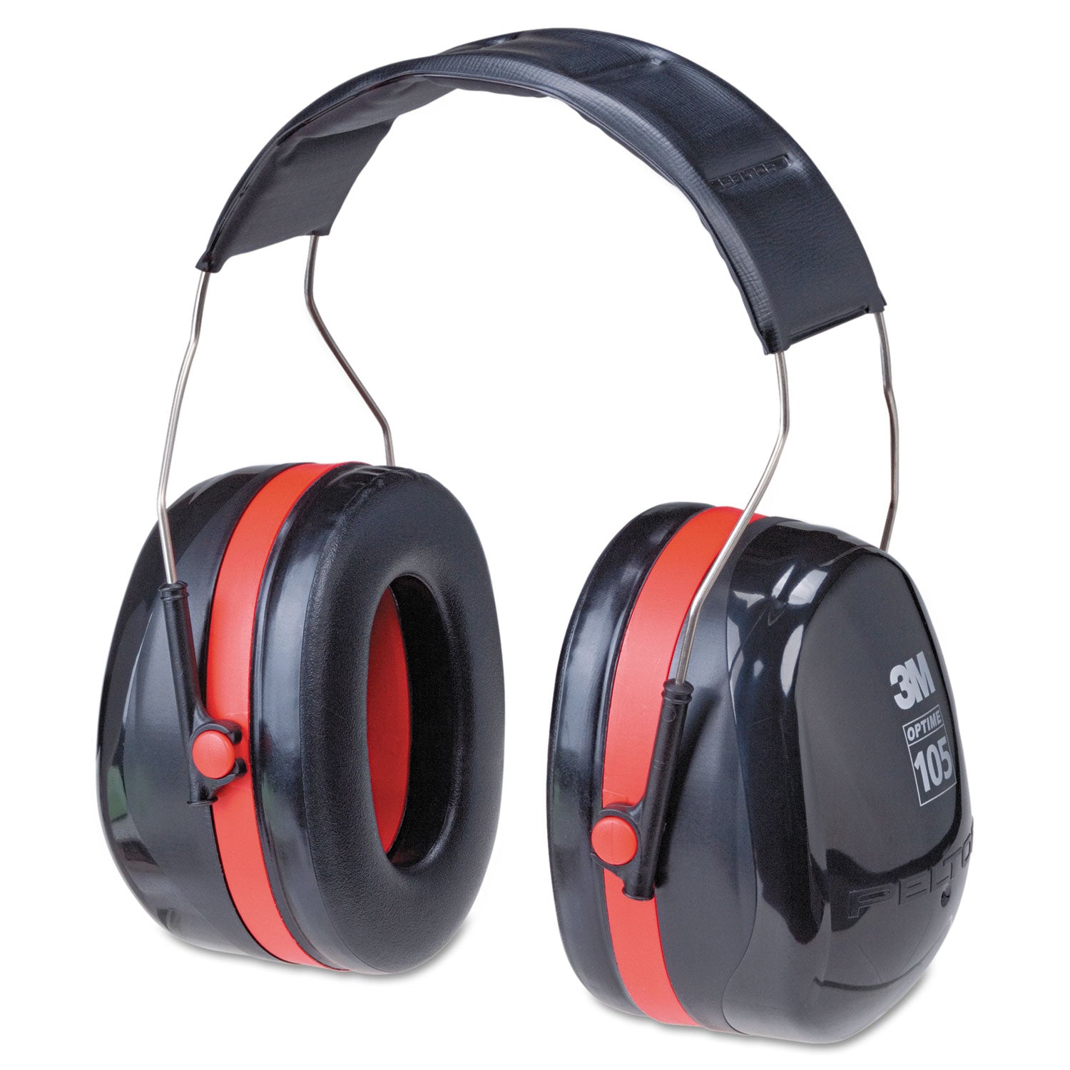 PELTOR OPTIME 105 High Performance Ear Muffs H10A, 30 dB NRR, Black/Red - 