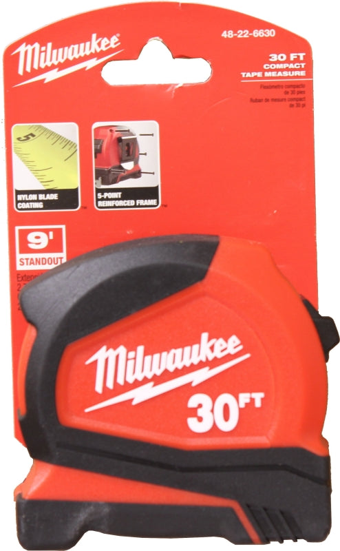 milwaukee-48-22-1730-compact-tape-measure-30-ft-l-blade-1-in-w-blade-steel-blade-abs-case-black-red-case