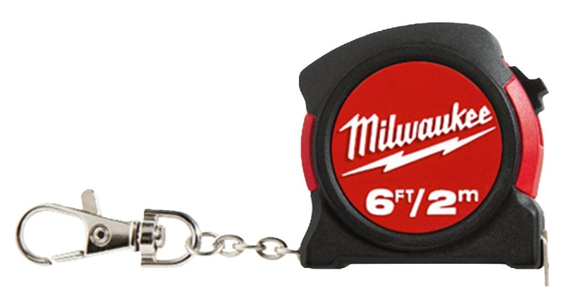 milwaukee-48-22-1706-keychain-tape-measure-6-ft-l-blade-13-mm-w-blade-steel-blade-abs-case-black-red-case