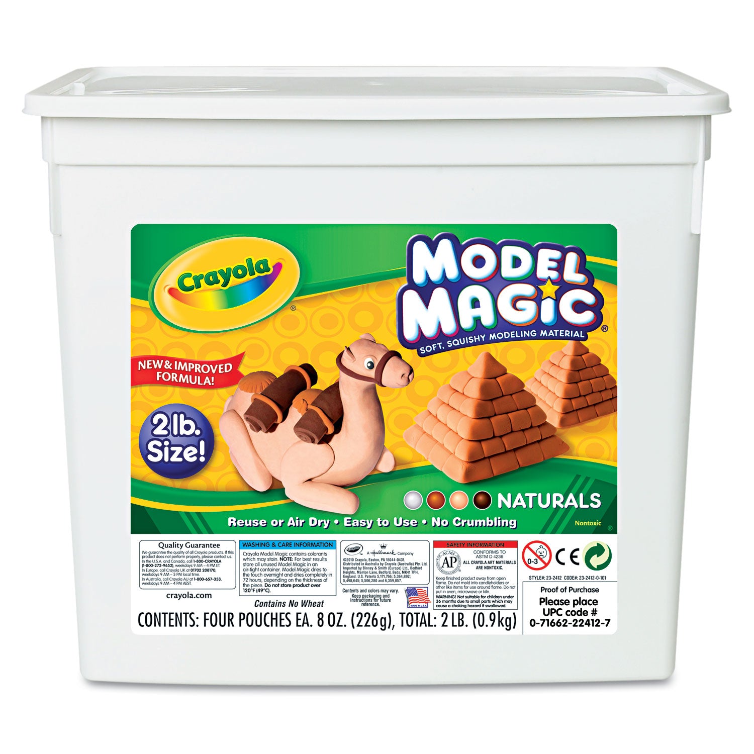 Model Magic Modeling Compound, 8 oz Packs, 4 Packs, Assorted Natural Colors, 2 lbs - 