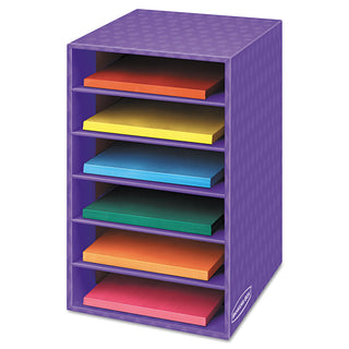 Vertical Classroom Organizer, 6 Shelves, 11.88 x 13.25 x 18, Purple - 
