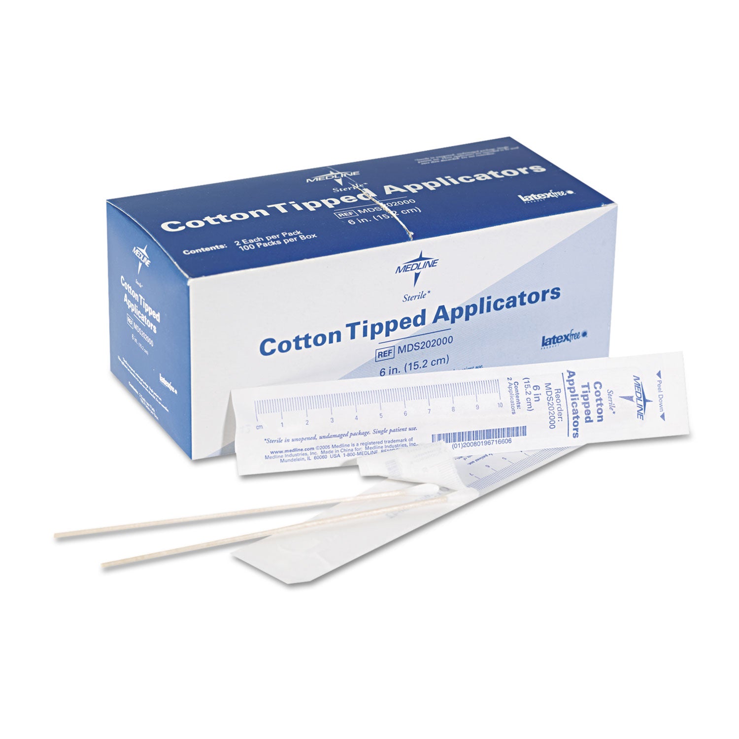 Cotton-Tipped Applicators, 6", 100 Applicators/Box - 