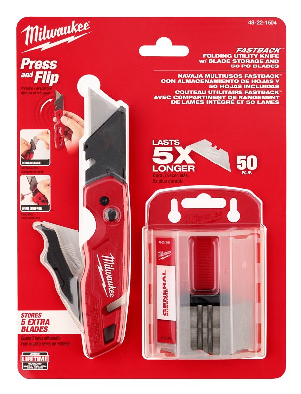 milwaukee-fastback-series-48-22-1504-folding-utility-knife-and-blade-set-1-1-4-in-l-blade-steel-blade-50-blade