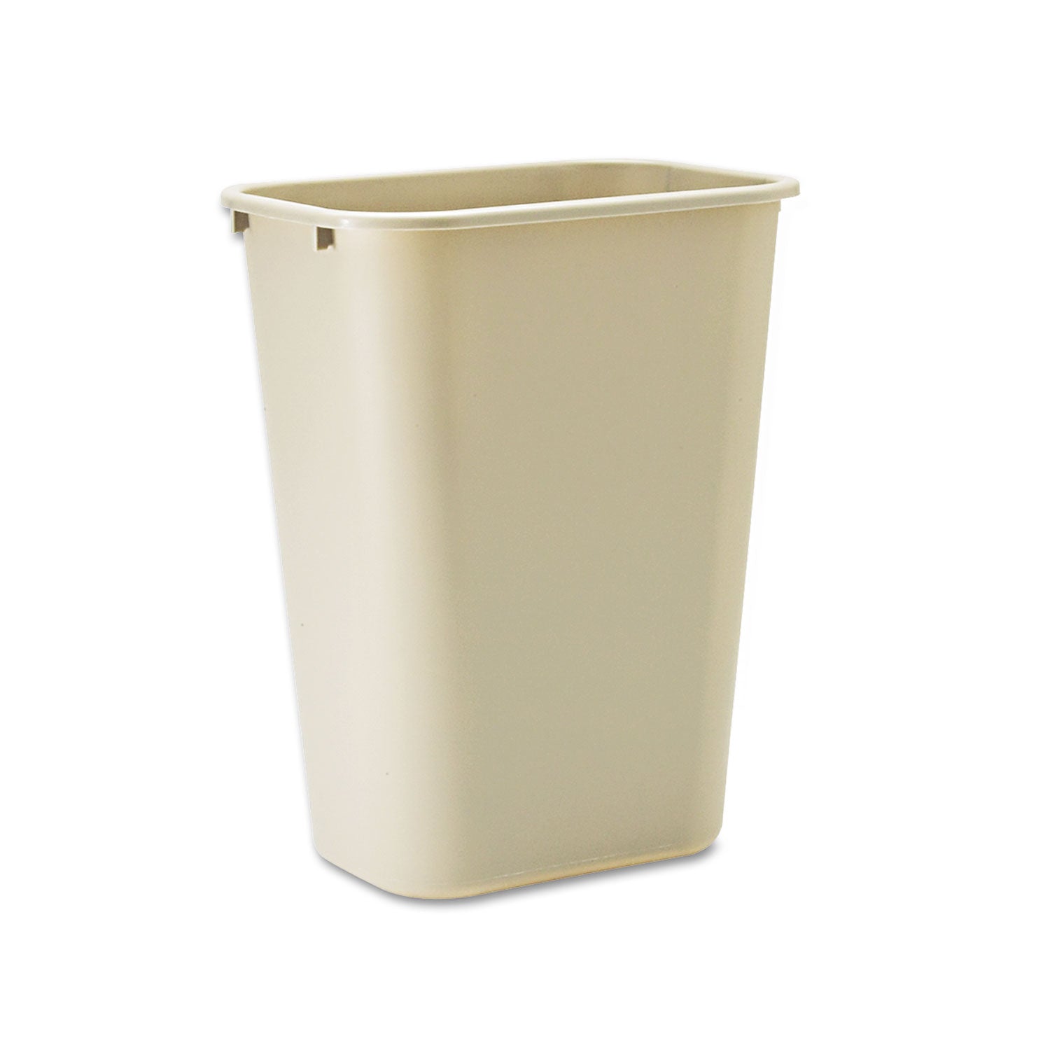 Deskside Plastic Wastebasket, 10.25 gal, Plastic, Beige - 