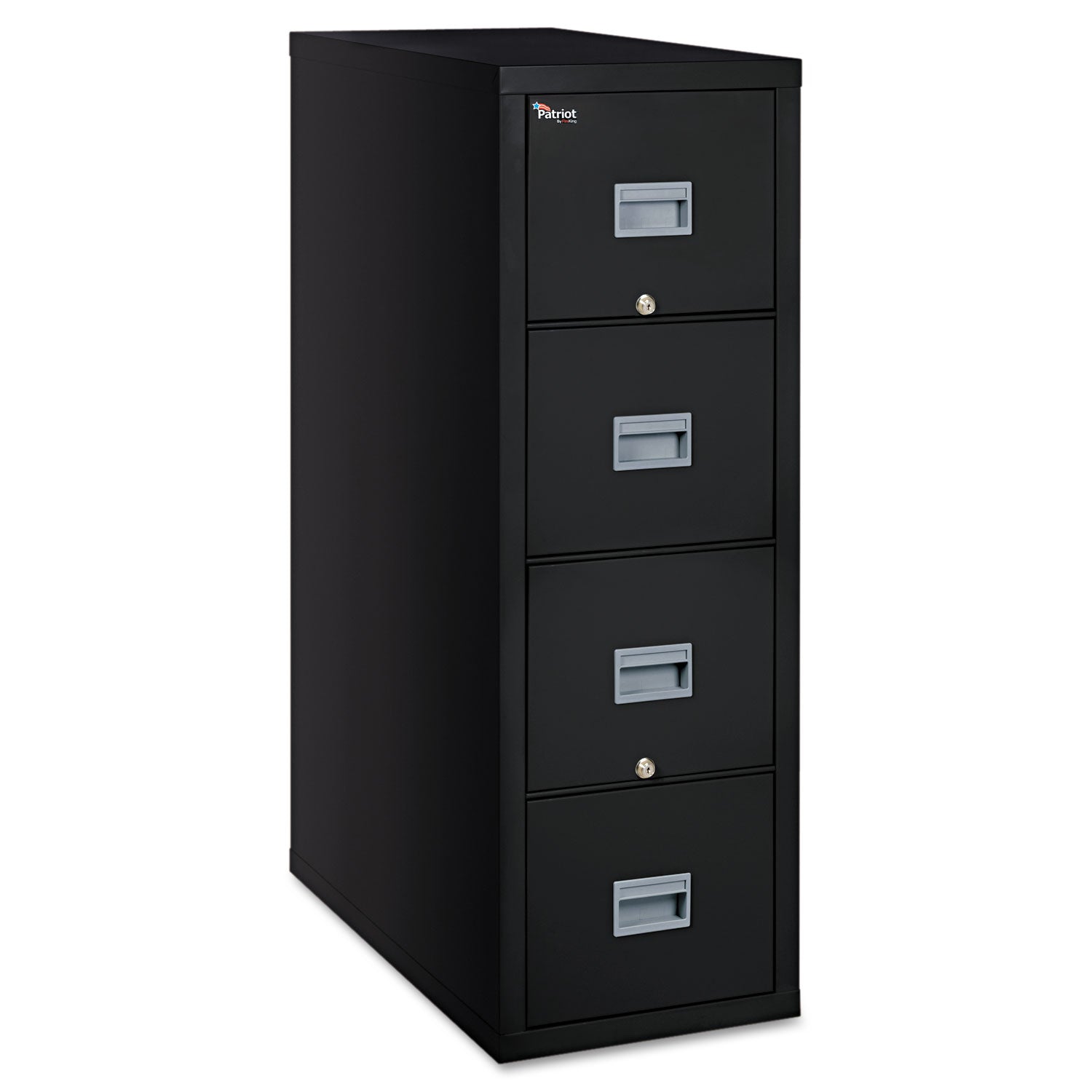 Patriot by FireKing Insulated Fire File, 1-Hour Fire Protection, 4 Legal-Size File Drawers, Black, 20.75" x 31.63" x 52.75 - 