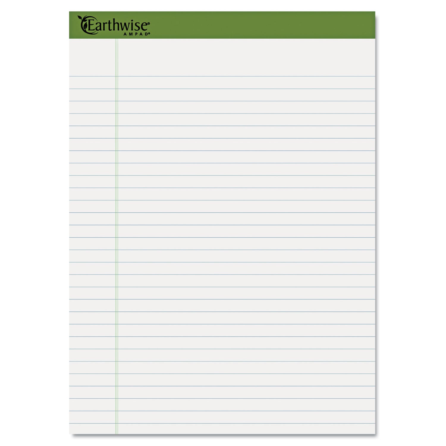Earthwise by Ampad Recycled Writing Pad, Wide/Legal Rule, Politex Sand Headband, 40 White 8.5 x 11.75 Sheets, 4/Pack - 