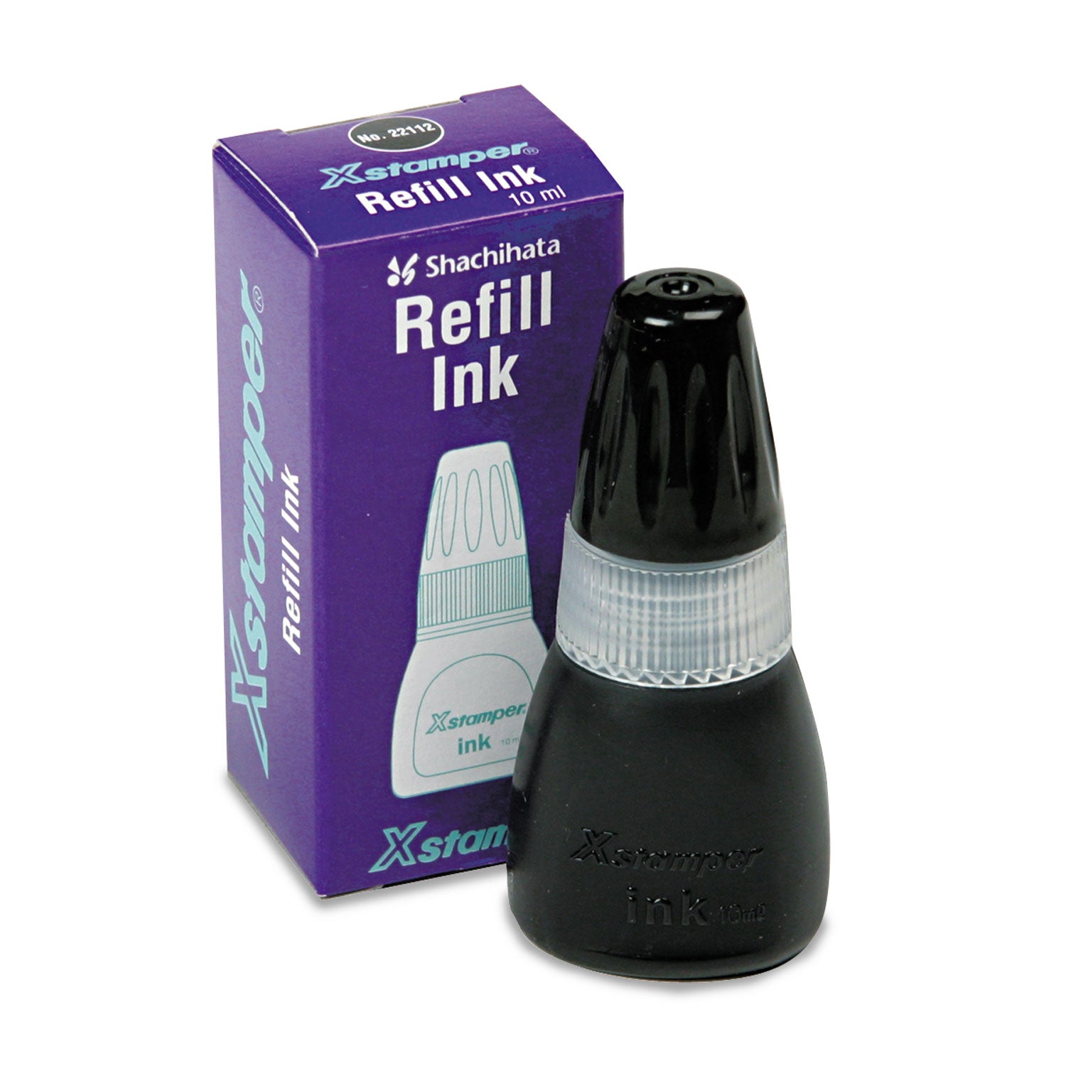 Refill Ink for Xstamper Stamps, 10 mL Bottle, Black - 