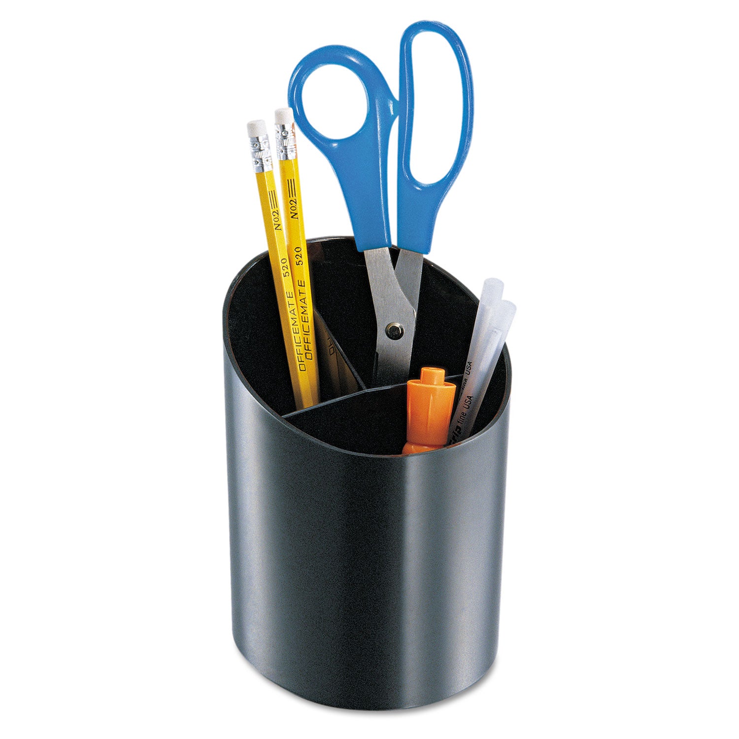 Recycled Big Pencil Cup, Plastic, 4.25 x 4.5 x 5.75, Black - 