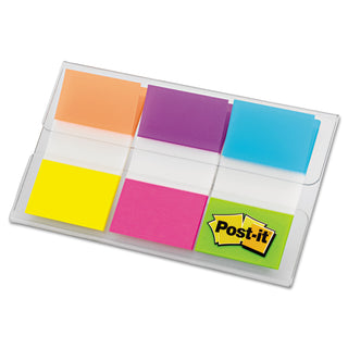 Page Flags in Portable Dispenser, Assorted Brights, 60 Flags/Pack - 