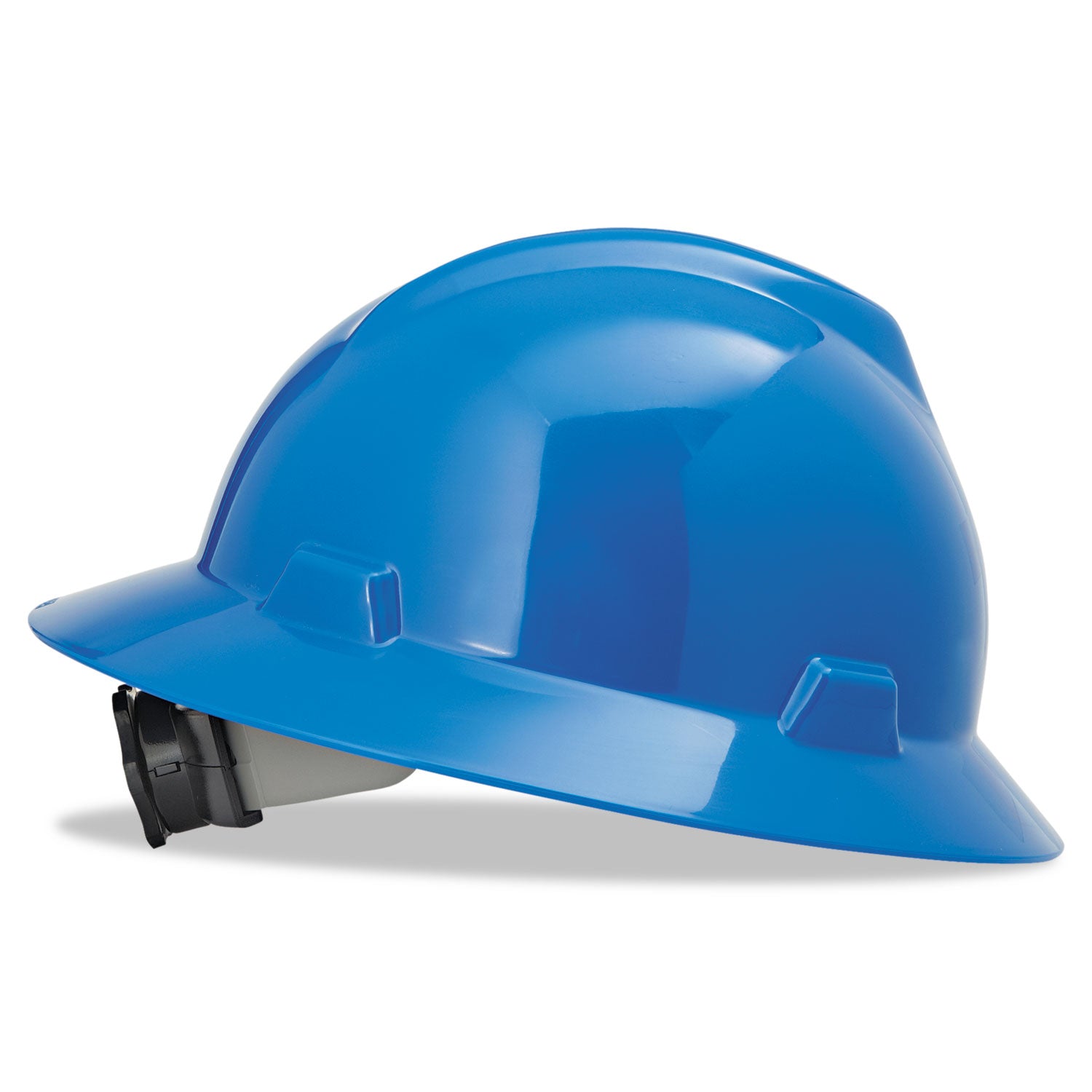 V-Gard Full-Brim Hard Hats, Ratchet Suspension, Size 6.5 to 8, Blue - 