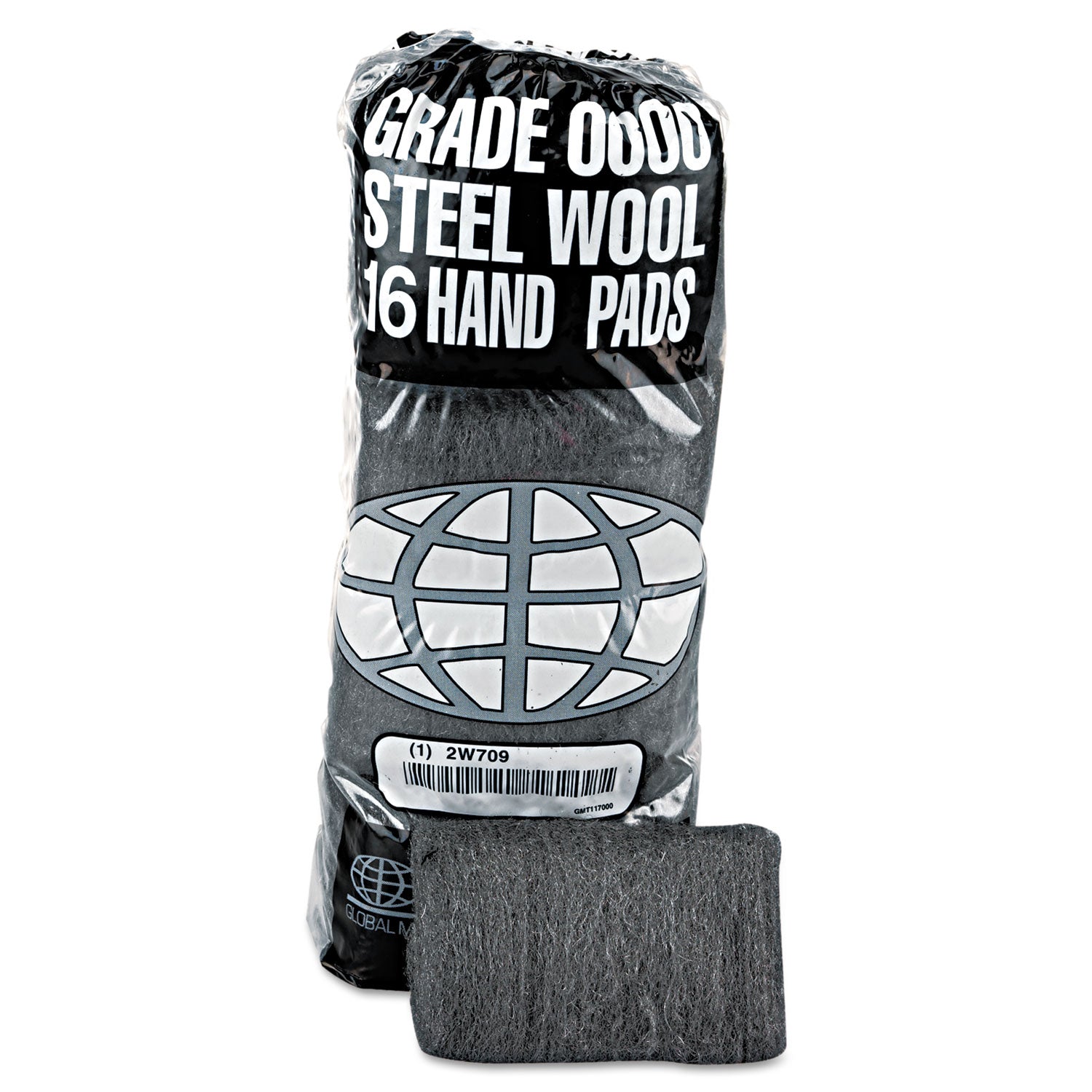 industrial-quality-steel-wool-hand-pad-#2-medium-coarse-steel-gray-16-pack-12-packs-carton_gma117005 - 1