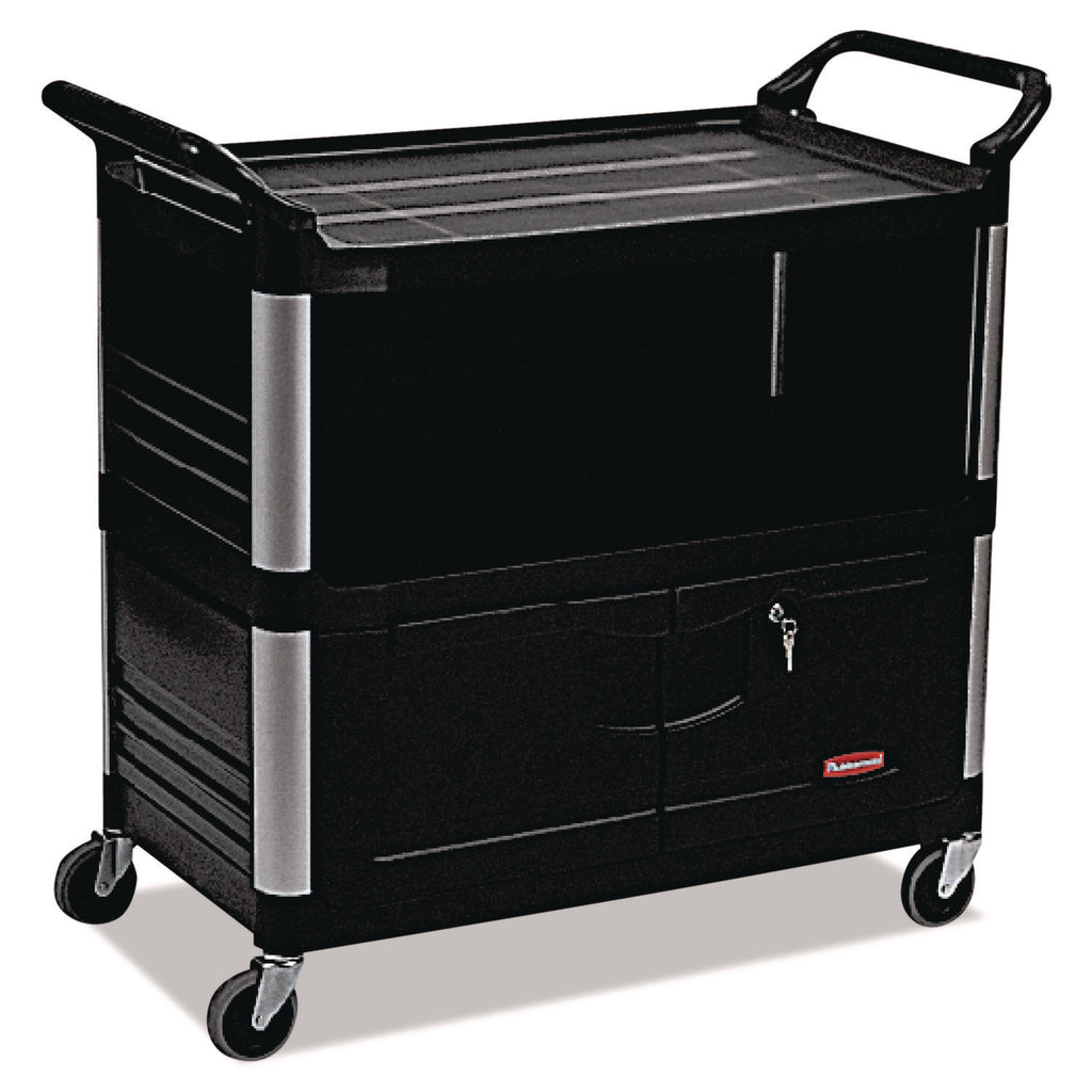 Xtra Equipment Cart, 300-lb Cap, Three-Shelf, 20-3/4w x 40-5/8d x 37-4/5h, Black