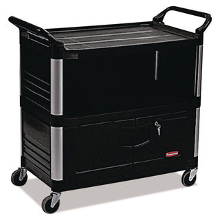 Xtra Equipment Cart, 300-lb Cap, Three-Shelf, 20-3/4w x 40-5/8d x 37-4/5h, Black