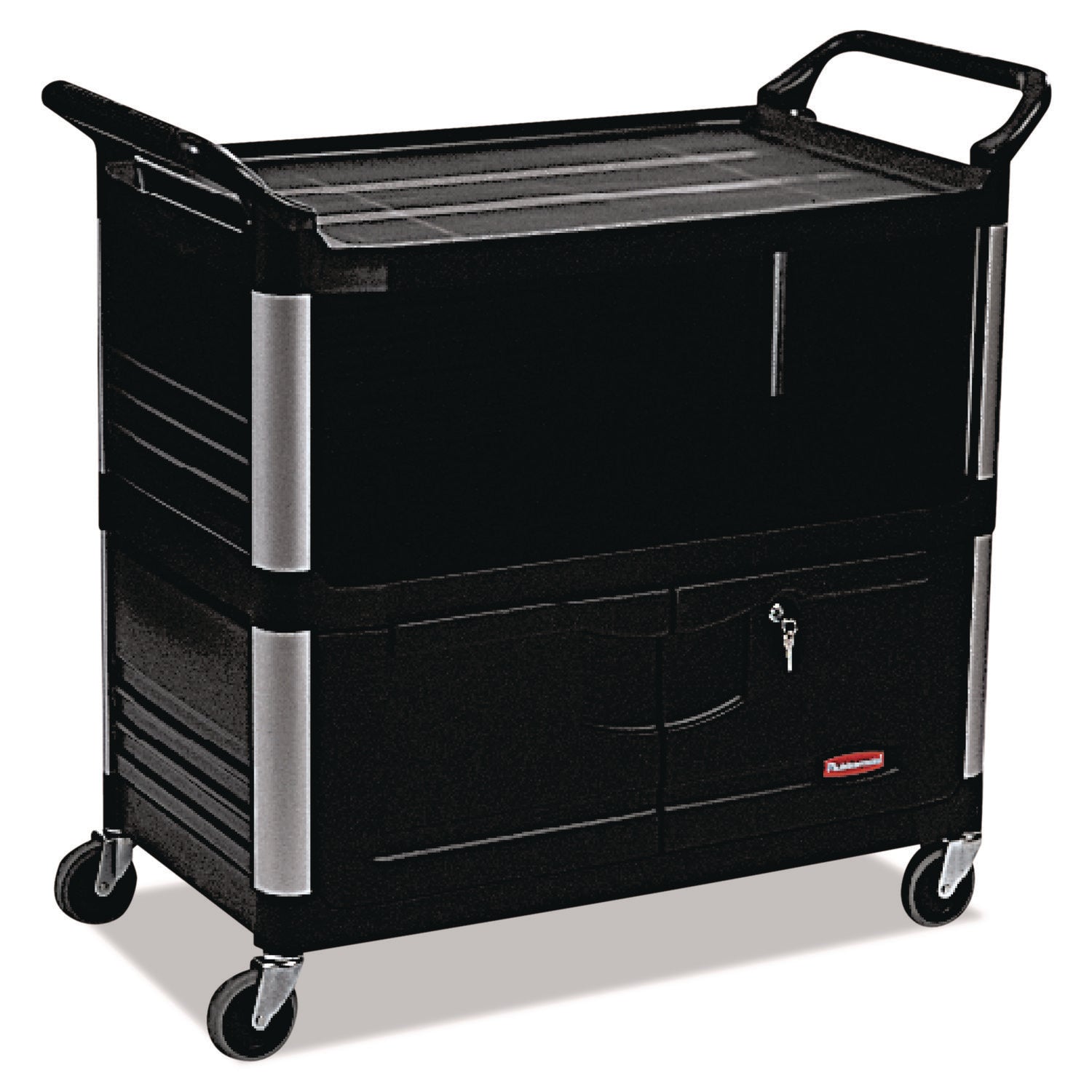 Xtra Equipment Cart, 300-lb Cap, Three-Shelf, 20-3/4w x 40-5/8d x 37-4/5h, Black