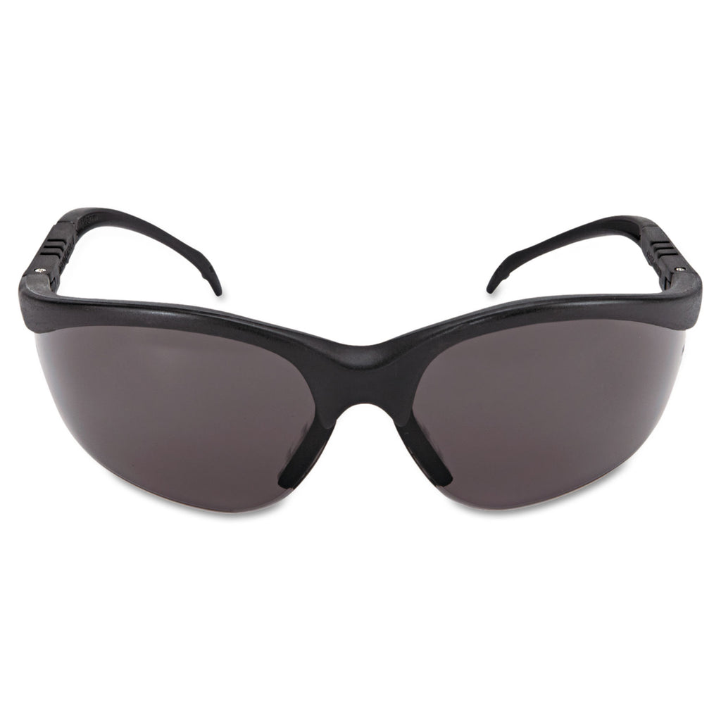 Klondike Safety Glasses, Matte Black Frame, Gray Lens, 12/Box