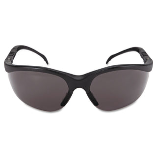 Klondike Safety Glasses, Matte Black Frame, Gray Lens, 12/Box
