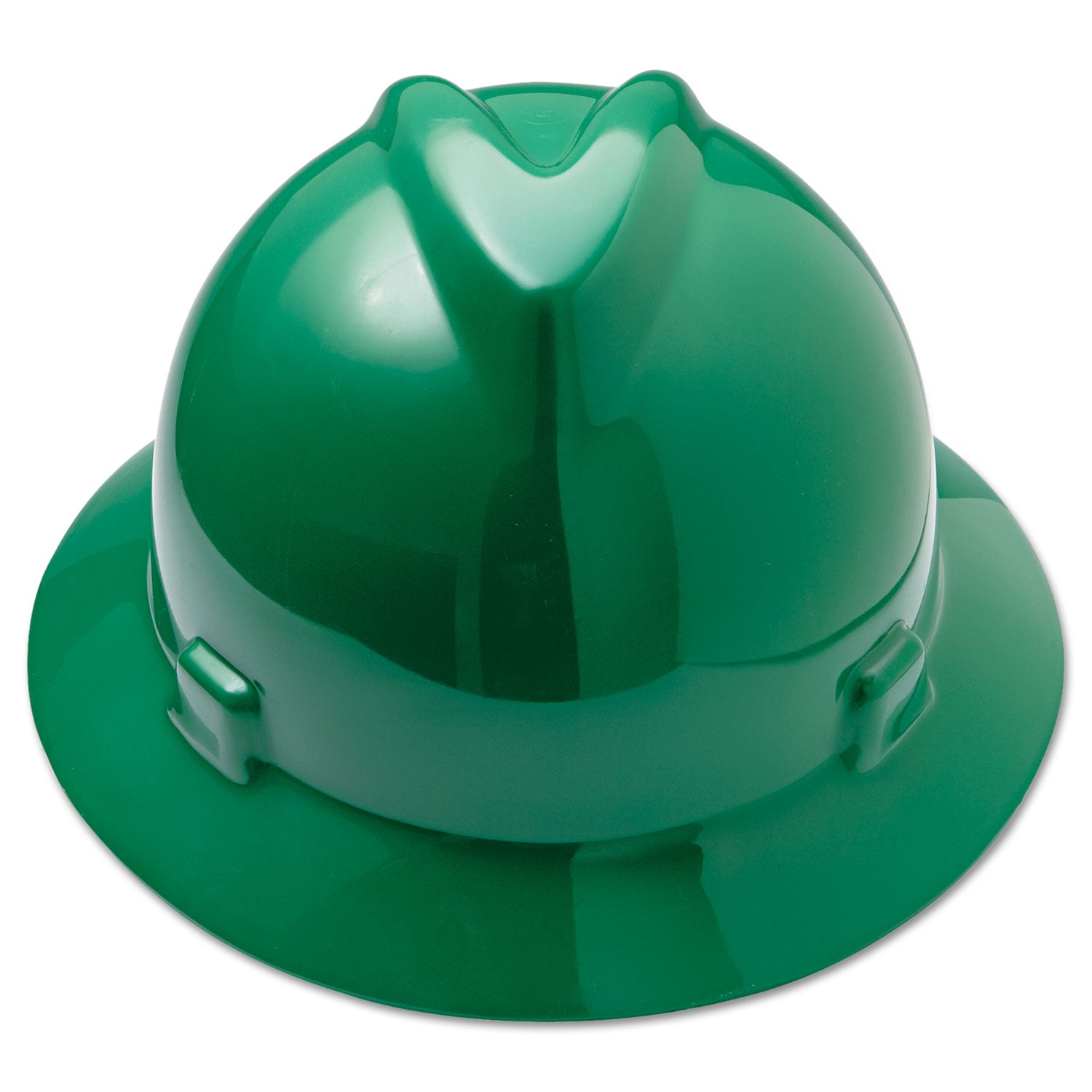 V-Gard Full-Brim Hard Hats, Ratchet Suspension, Size 6.5 to 8, Green - 