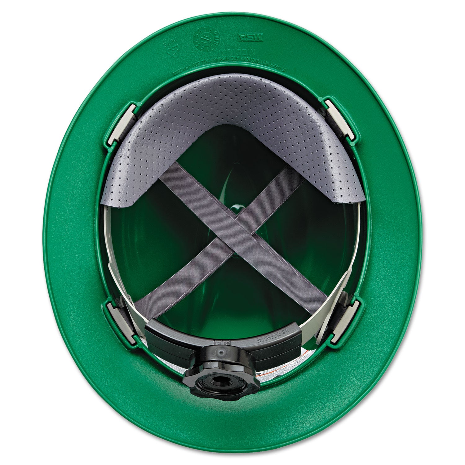 V-Gard Full-Brim Hard Hats, Ratchet Suspension, Size 6.5 to 8, Green - 