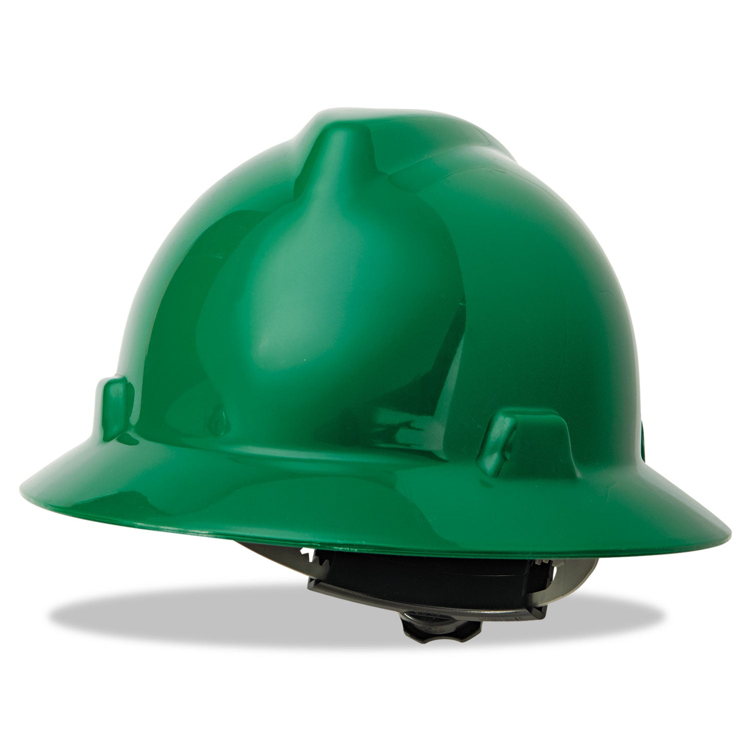 V-Gard Full-Brim Hard Hats, Ratchet Suspension, Size 6.5 to 8, Green - 