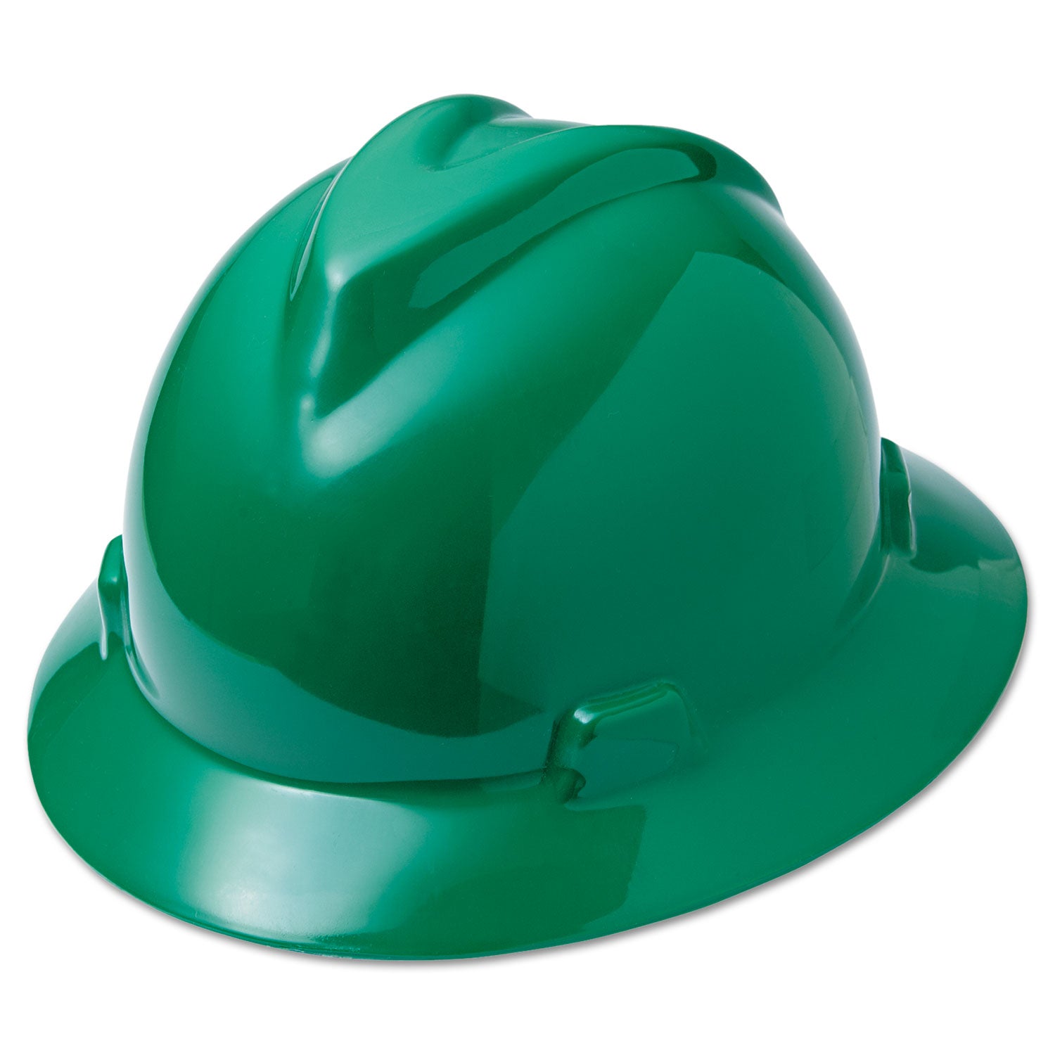 V-Gard Full-Brim Hard Hats, Ratchet Suspension, Size 6.5 to 8, Green - 