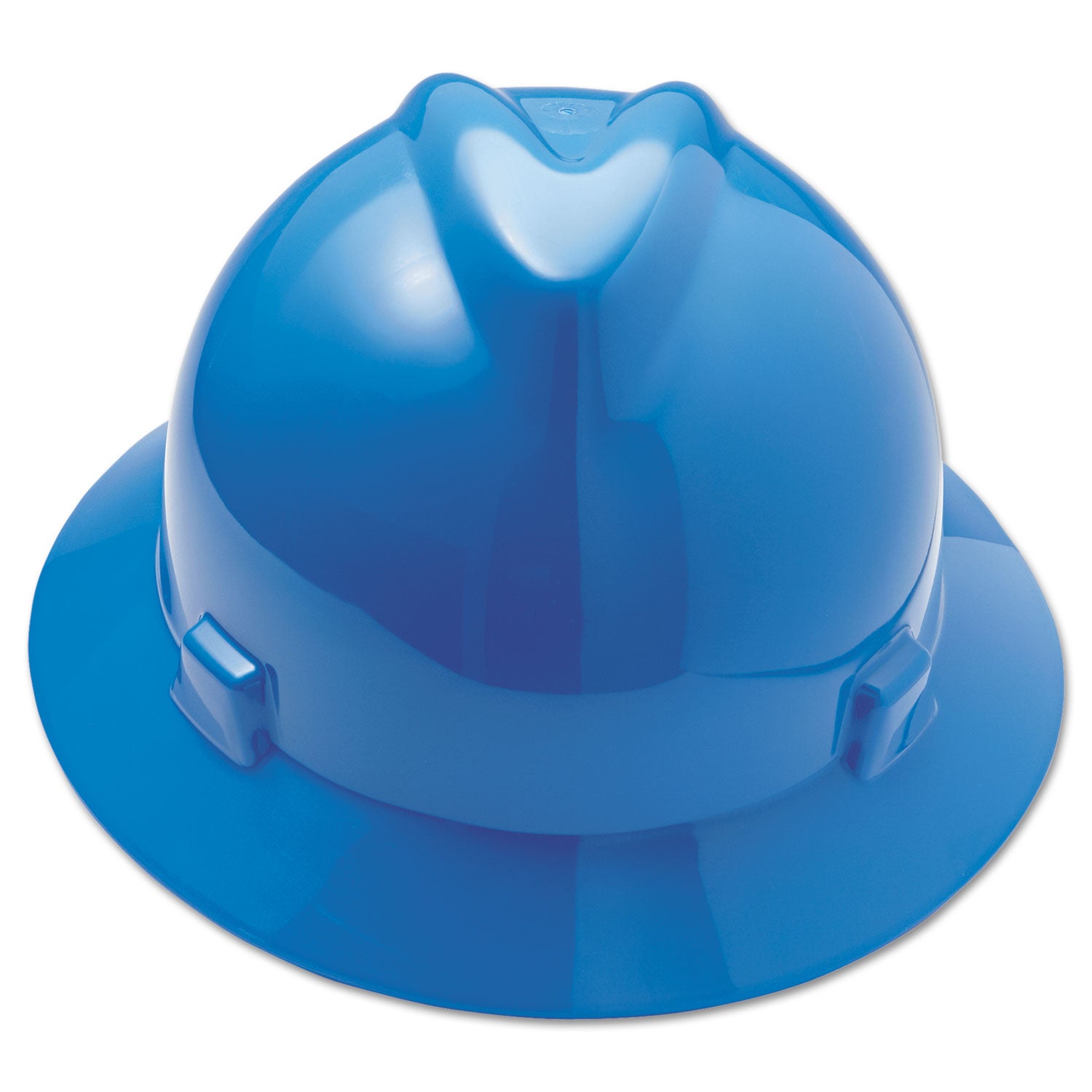 V-Gard Full-Brim Hard Hats, Ratchet Suspension, Size 6.5 to 8, Blue - 