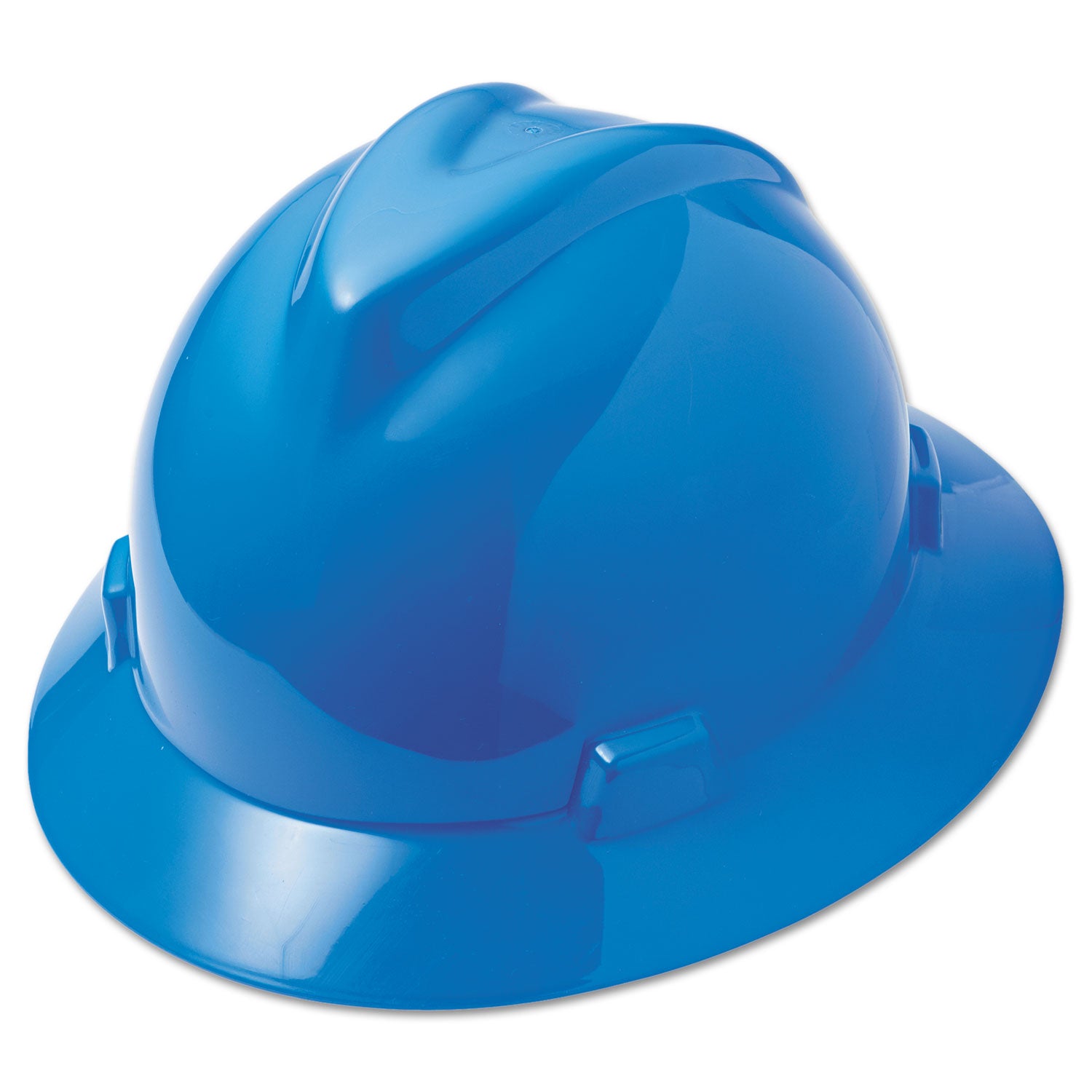 V-Gard Full-Brim Hard Hats, Ratchet Suspension, Size 6.5 to 8, Blue - 