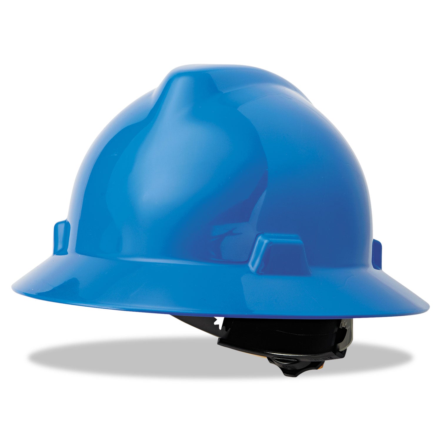 V-Gard Full-Brim Hard Hats, Ratchet Suspension, Size 6.5 to 8, Blue - 