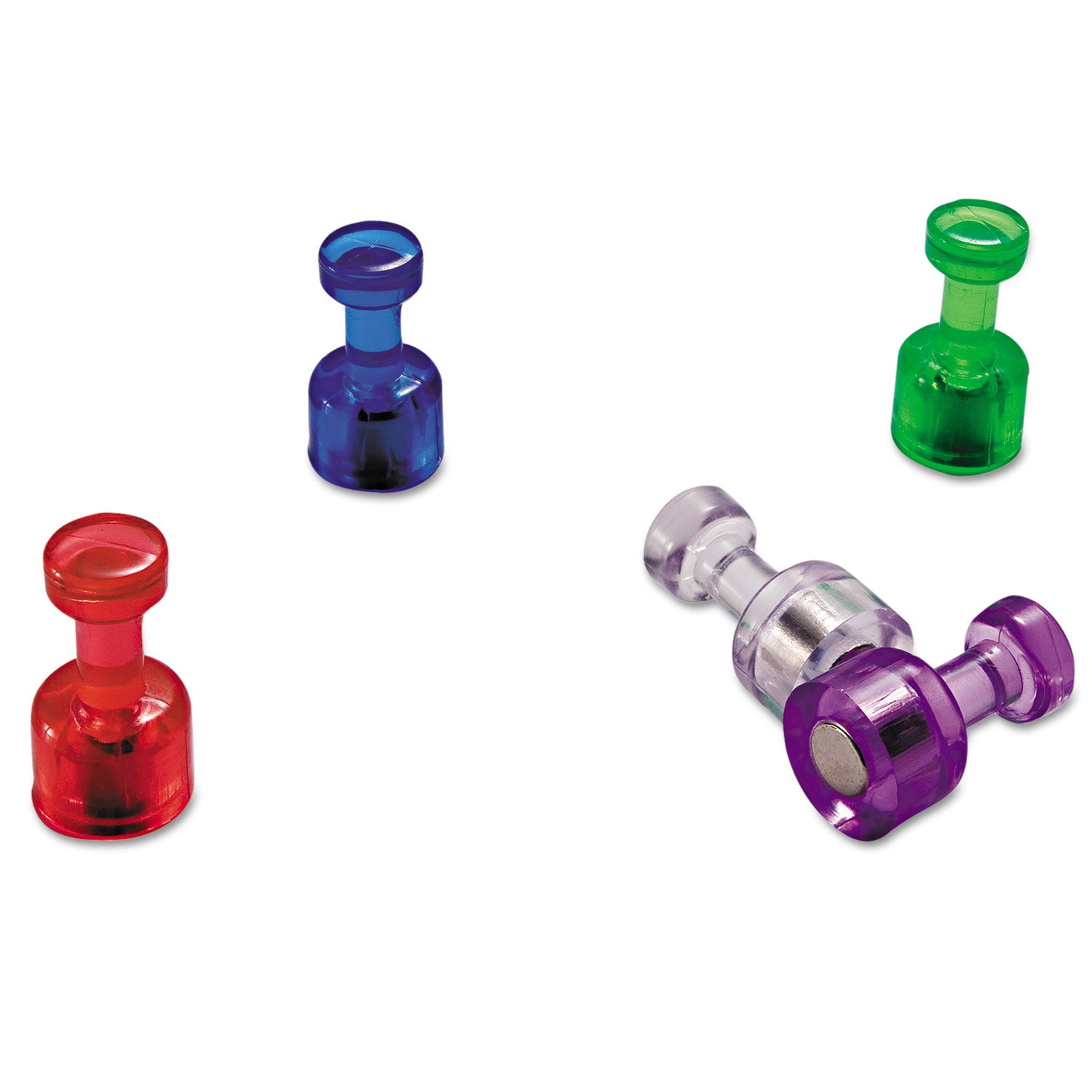 push-pin-magnets-assorted-translucent-075-diameter-x-038h-10-pack_oic92515 - 1