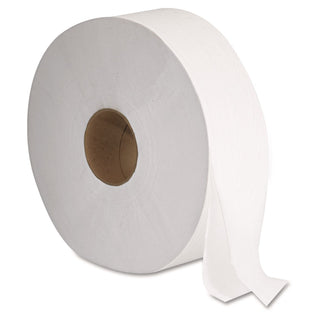 JRT Jumbo Bath Tissue, Septic Safe, 2-Ply, White, 3.3" x 1,375 ft, 12" dia, 6 Rolls/Carton