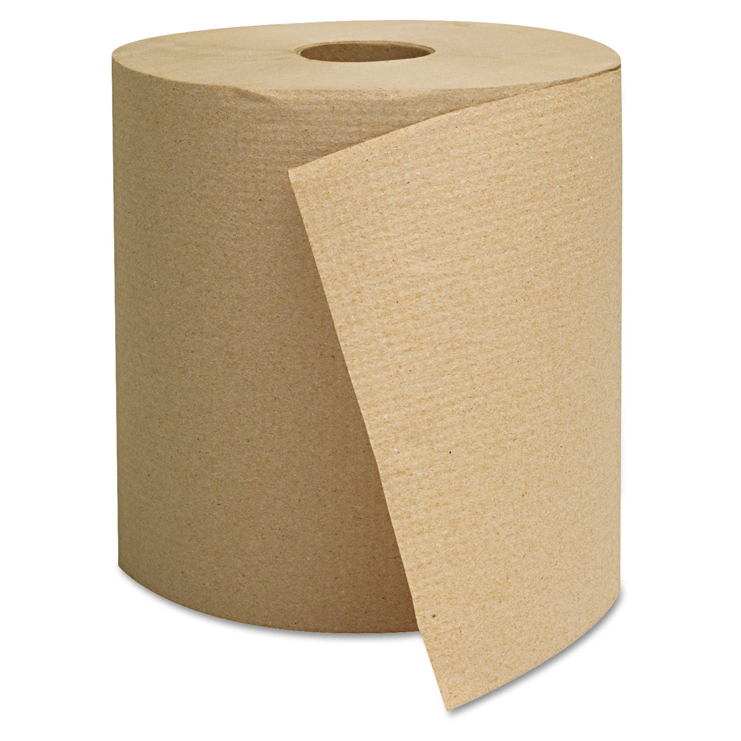 Hardwound Towels, 1-Ply, 800 ft, Brown, 6 Rolls/Carton - 