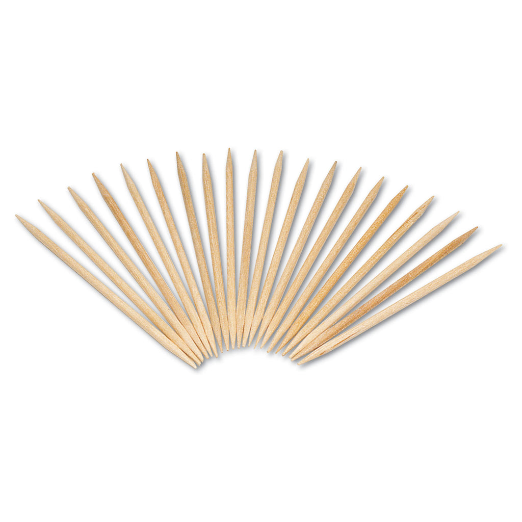 Round Wood Toothpicks, 2.5", Natural, 800/Box, 24 Boxes/Case, 5 Cases/Carton, 96,000 Toothpicks/Carton - 