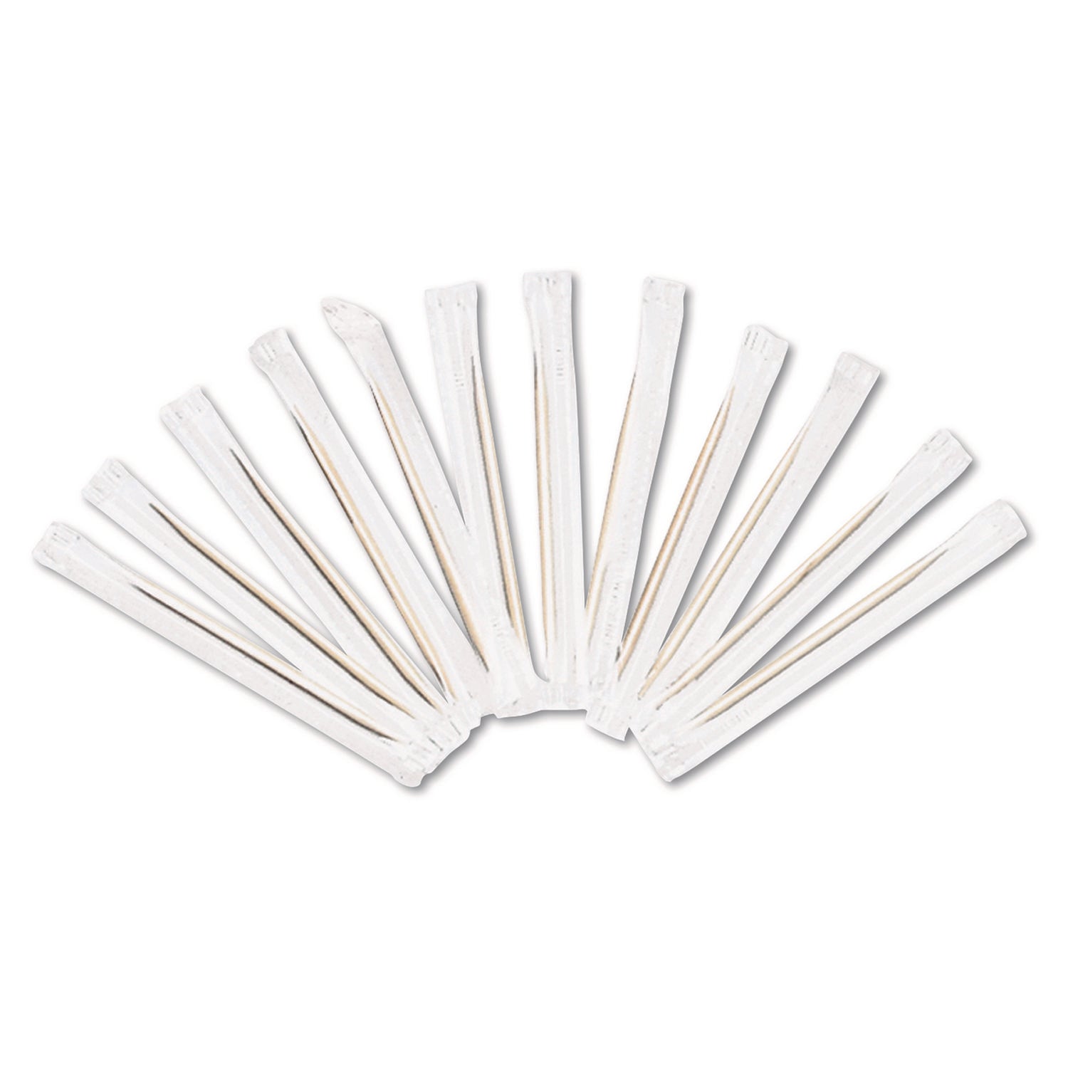 Cello-Wrapped Round Wood Toothpicks, 2.5", Natural, 1,000/Box, 15 Boxes/Carton