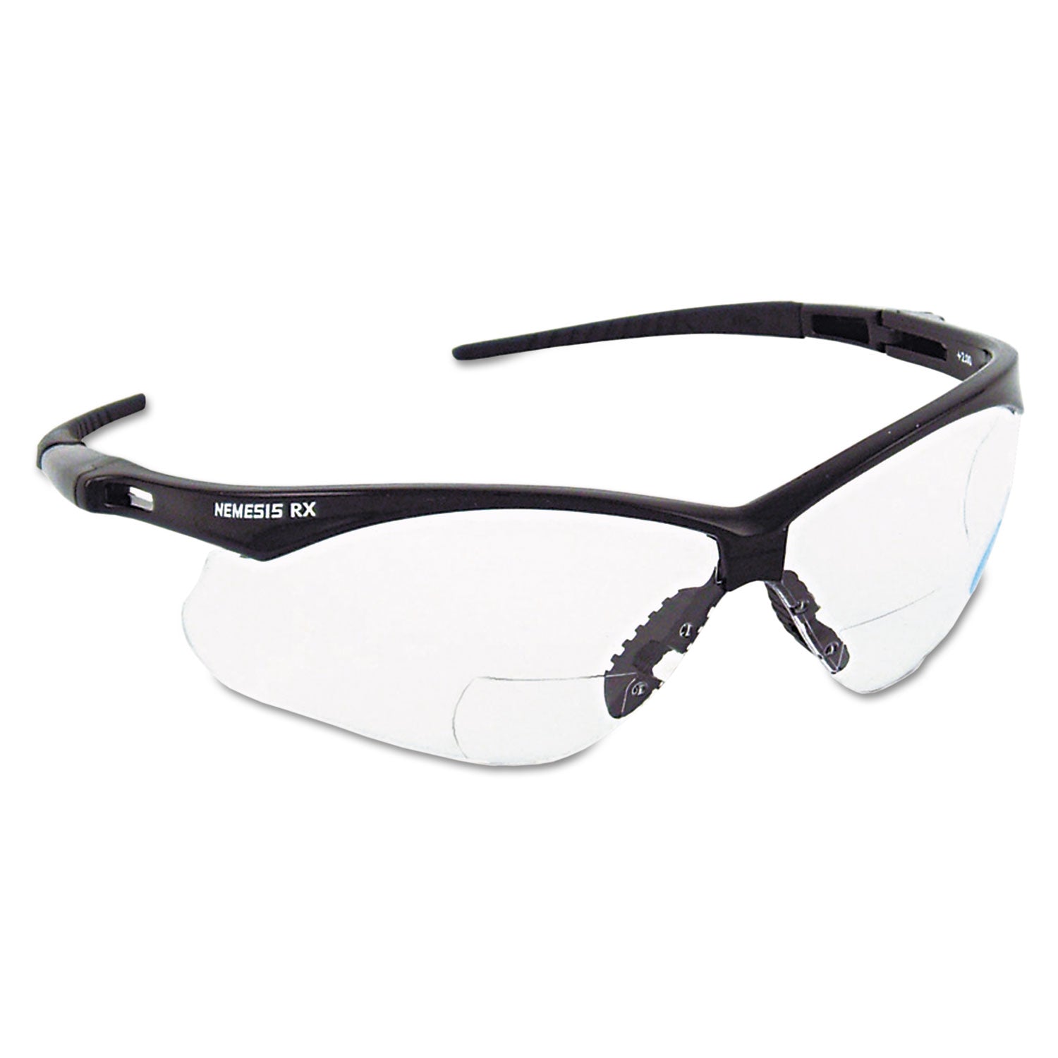 v60-nemesis-rx-reader-safety-glasses-black-frame-clear-lens-+10-diopter-strength_kcc28618 - 1