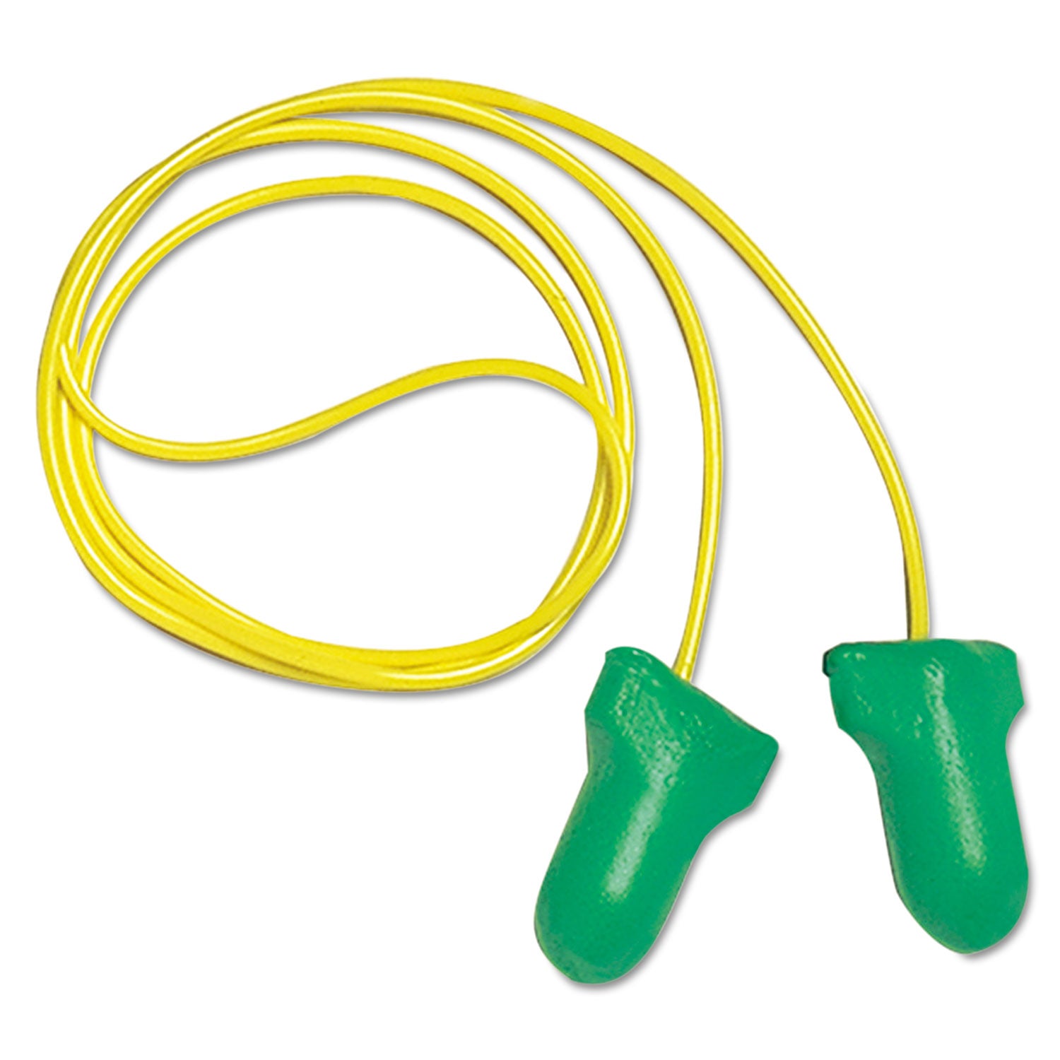 MAXIMUM Lite Single-Use Earplugs, Corded, 30NRR, Green, 100 Pairs - 