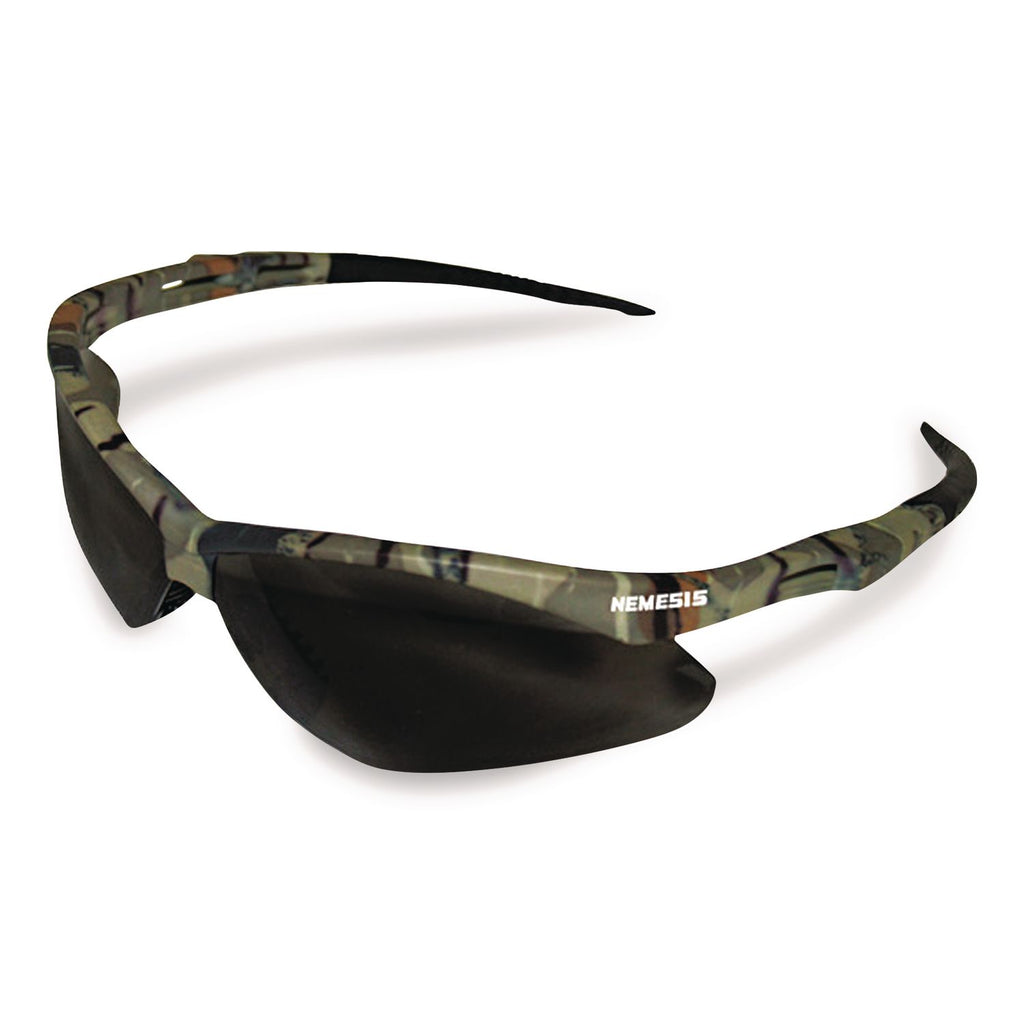 V30 NEMESIS Safety Eyewear, Plastic Camo Frame, Smoke Polycarbonate Lens, 12/Box