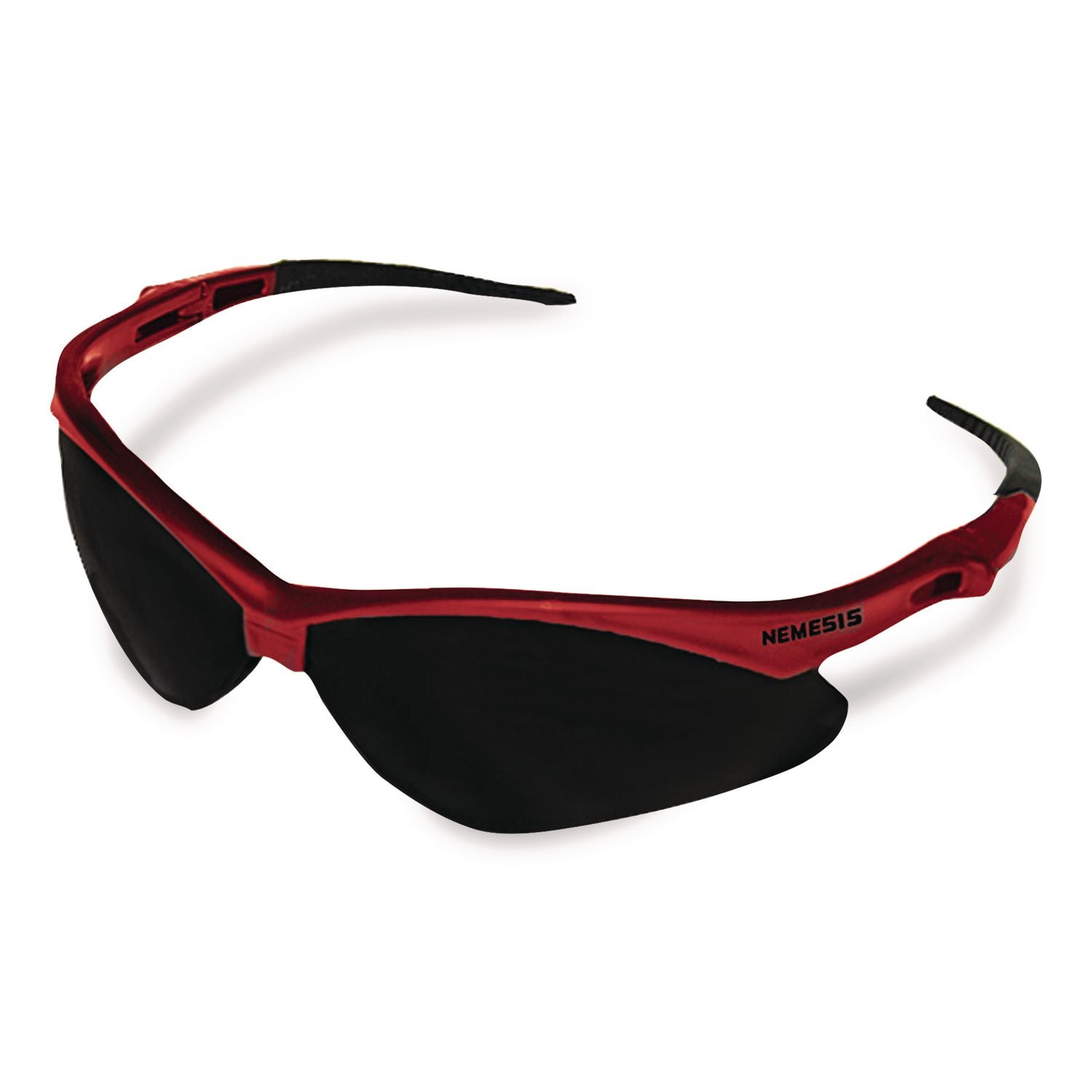 Nemesis Safety Glasses, Red Frame, Smoke Lens